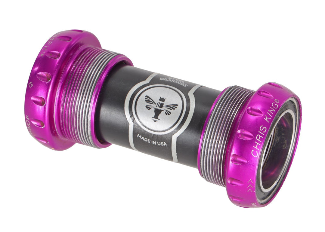 Chris King ThreadFit 24 Bottom Bracket 68/73mm Shell BSA Shimano 3D Violet MTB