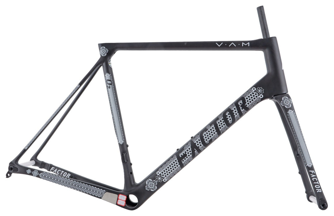 Factor O2 VAM Disc Premium Carbon Road Bike Frameset 58cm Ornate Nero 2023