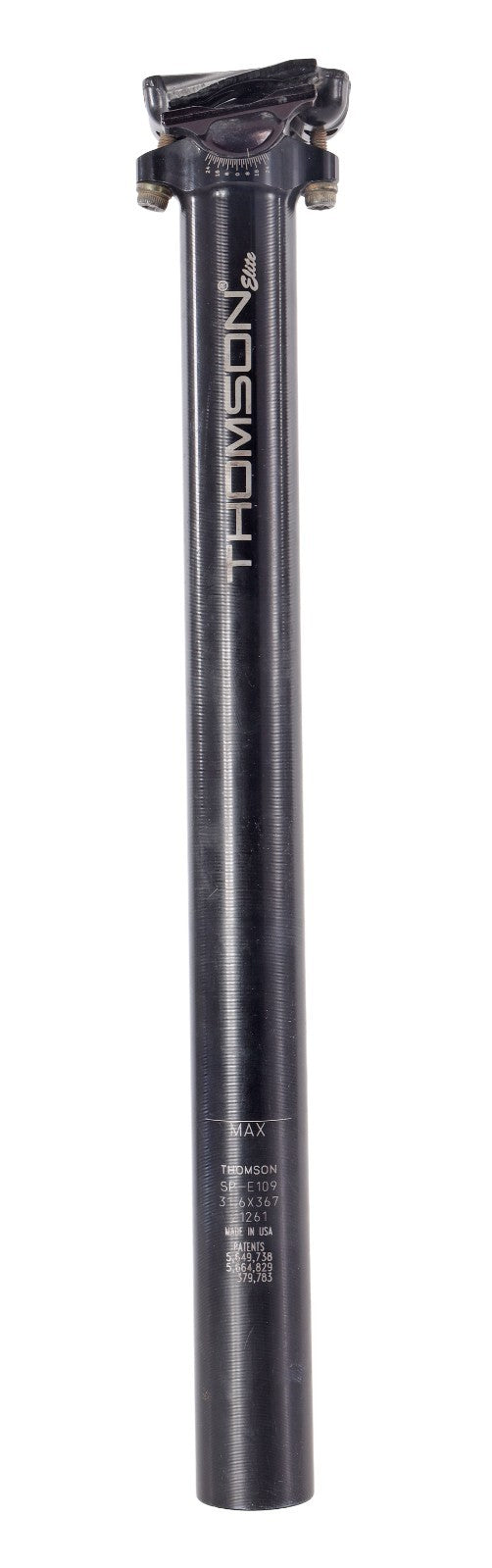Thomson Elite Alloy Mtn Bike Seatpost 31.6 x 367mm 0mm SB BLACK 7 x 7mm SP-E109