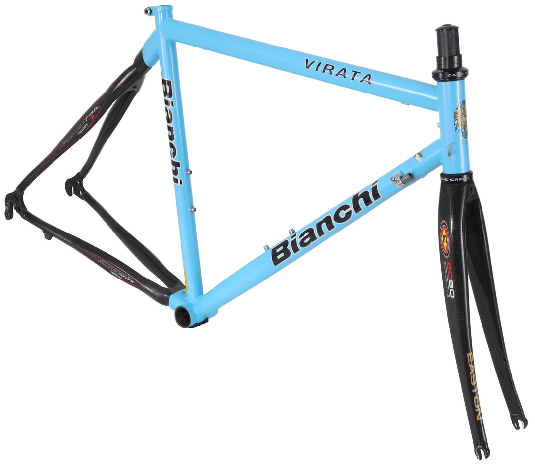 Bianchi Virata Steel Road Bike Frameset 55cm Blue 700c Easton Carbon Rear 2004