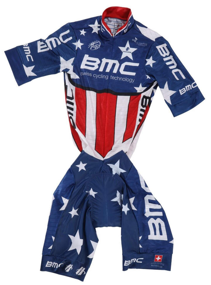 Hincapie BMC Pro Cycling Team USA Champ Short Slv Speedsuit Men XS Time Trial TT