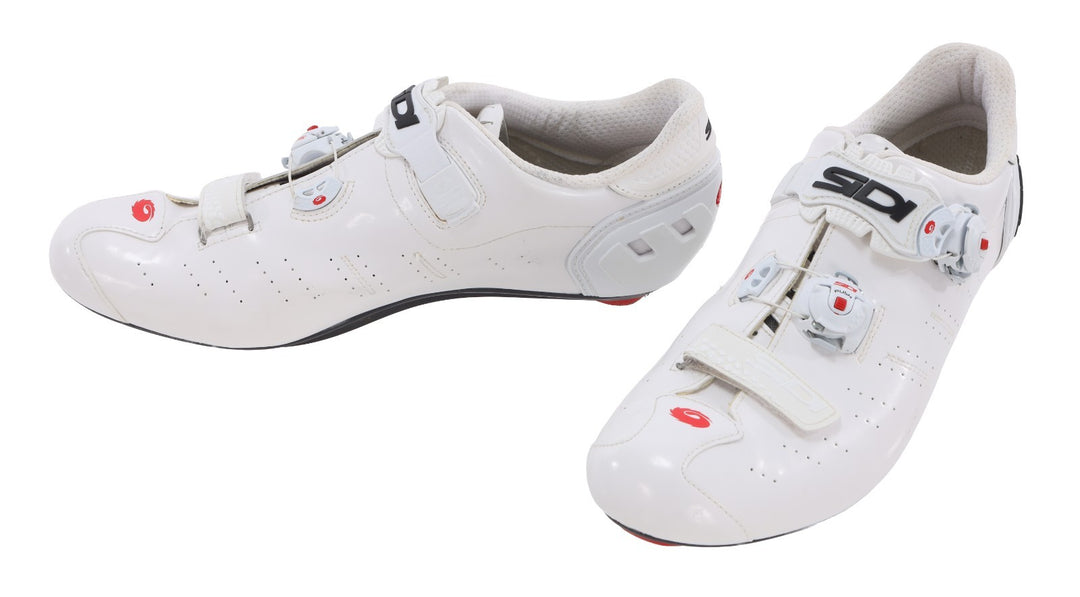 Sidi Ergo 5 Carbon Road Bike Shoes EU 46.5 US Men 11.75 WHITE 3 Bolt Wire Dial