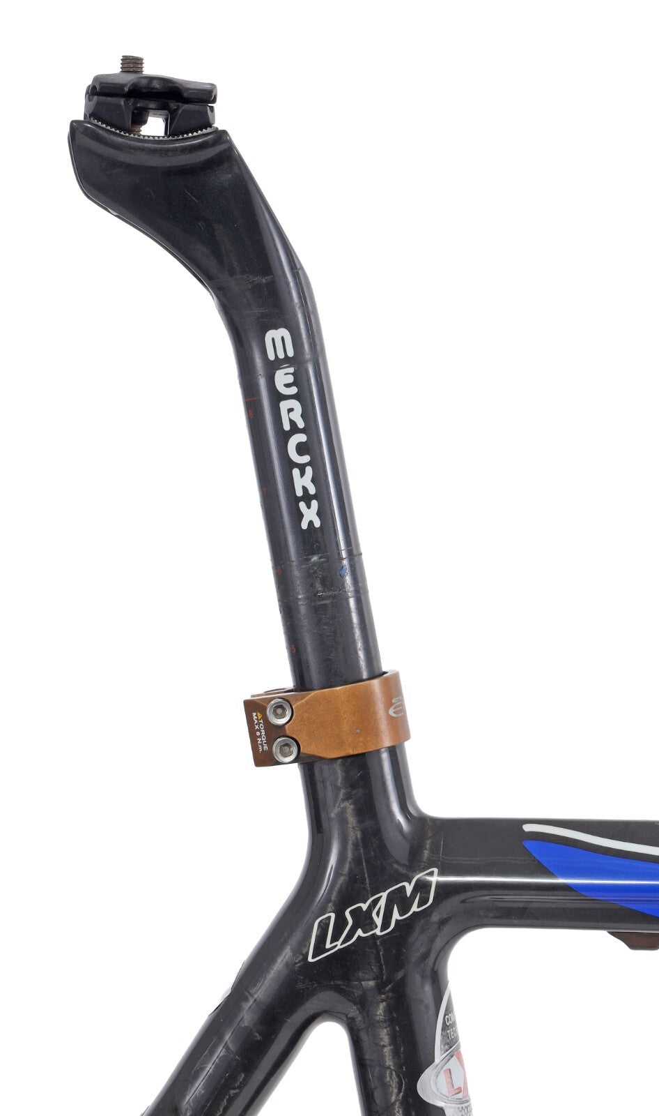 Eddy Merckx LXM Carbon Road Bike Frameset 55cm Sloping BLUE/BLACK QR Rim 2009