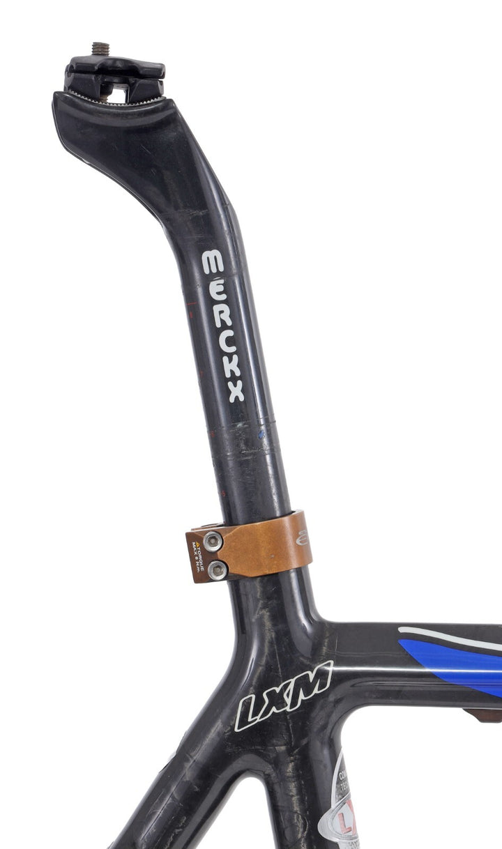 Eddy Merckx LXM Carbon Road Bike Frameset 55cm Sloping BLUE/BLACK QR Rim 2009