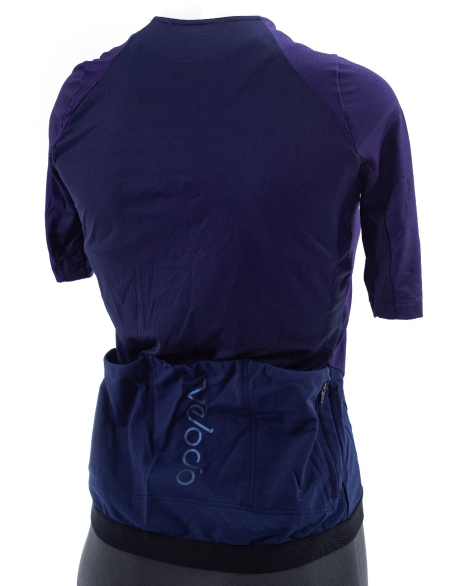 Velocio Women Concept Short Sleeve Jersey MEDIUM Blue Road Gravel Bike CX MTB