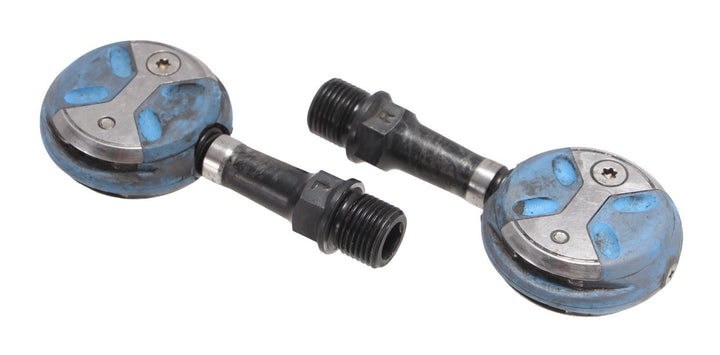 Speedplay Zero Clipless Road Bike Pedals Blue 50mm Chromoly 4 Bolt Tri Race TT