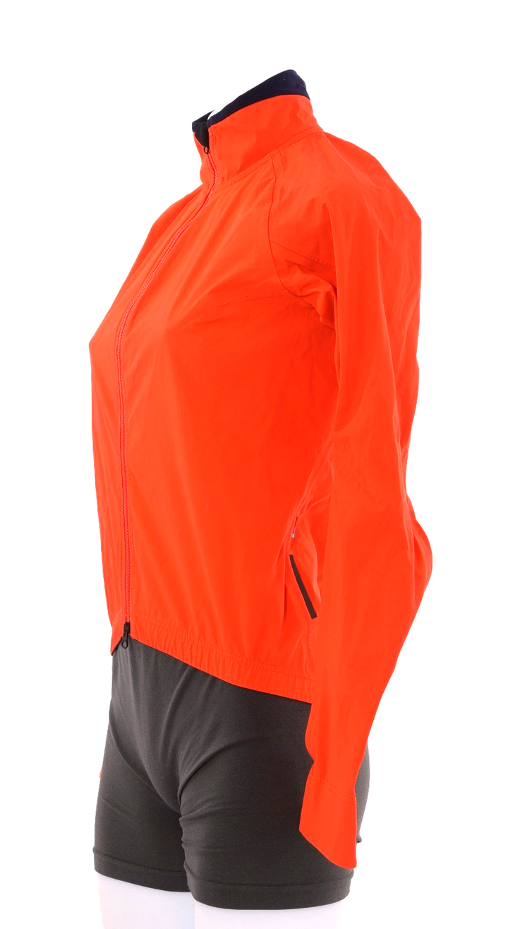 Velocio Rain Shell Cycling Jacket Women SMALL Orange Road Bike Gravel Mountain