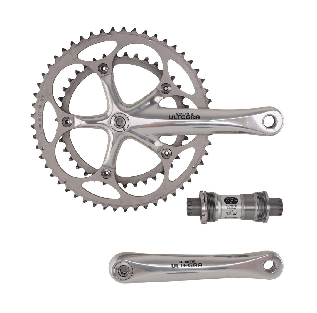Shimano Ultegra FC-6500 2 x 9 Speed Road Bike Crankset 170mm 53/39T + BB Vintage