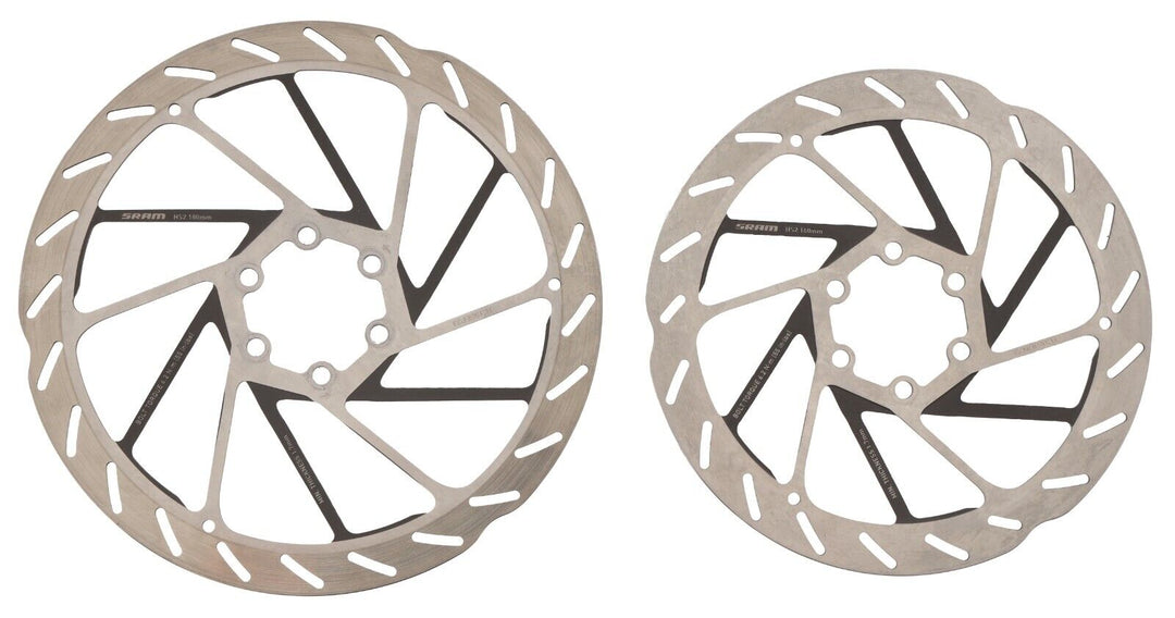 SRAM HS2 Mountain Bike Disc Brake Rotors 180/160mm PAIR 6-Bolt Trail Race XC MTB