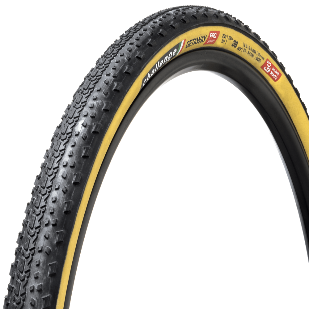 Challenge Getaway PRO Tubeless Tire 700x 36c TLR Gravel Bike Tanwall Handmade