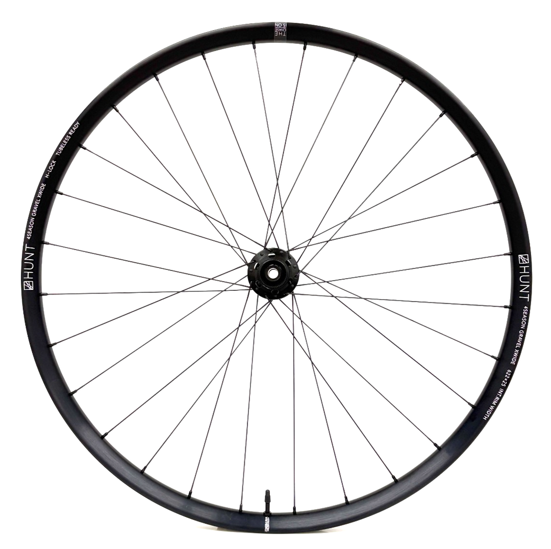 HUNT 4 Season Gravel X-Wide Alloy Tubeless 12x 100mm CL Disc FRONT Wheel 700c CX