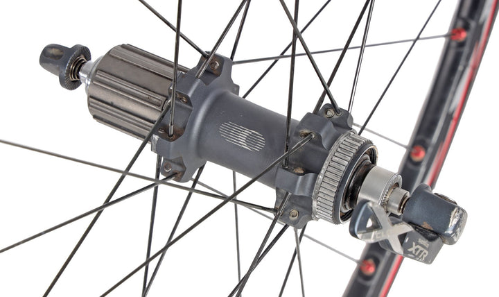 Shimano XTR WH-M975 Alloy 26” Tubeless Disc Mtn Bike Wheelset 9/10s Titanium QR