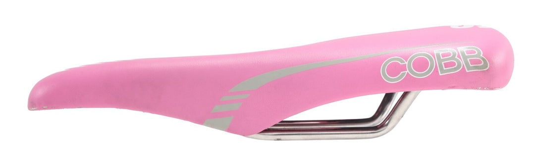 Cobb Cycling SHC Road Bike Saddle 127mm 7 x 7mm Titanium Rails Pink Gravel Race