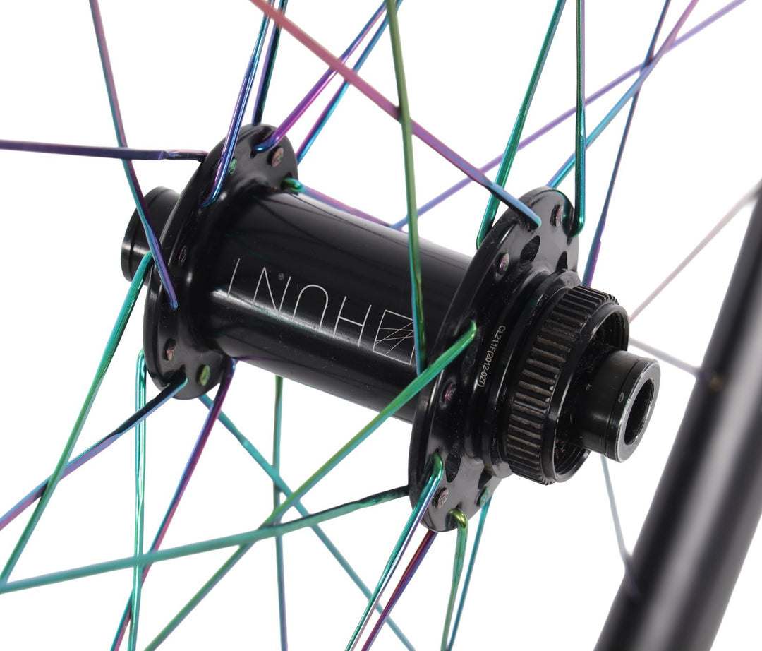 HUNT 35 Carbon Disc Tubeless Gravel Bike FRONT Wheel 12x 100mm 700c Oil-Slick CX