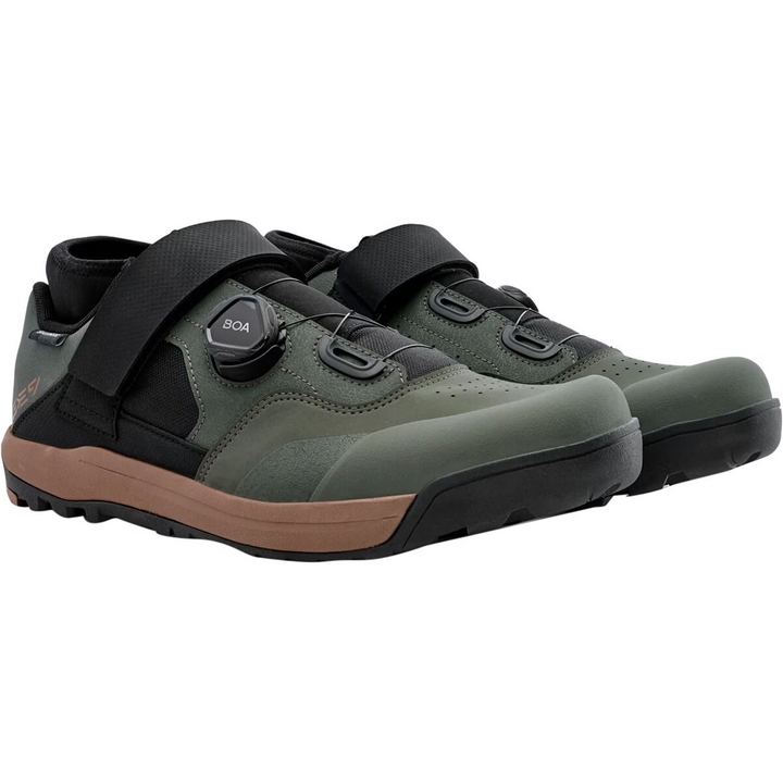 Shimano GE9 Mountain Bike Shoes EU 43 US Men 9 2-Bolt Boa OLIVE Trail E-Bike DH