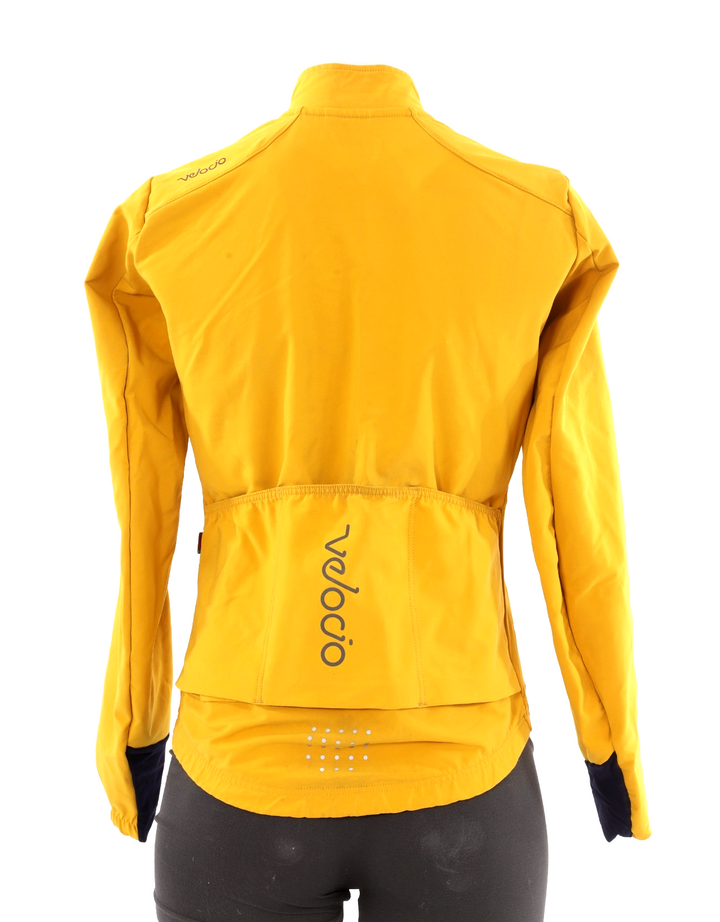 Velocio Signature Softshell Cycling Jacket Women XS Yellow Road Bike Gravel MTB