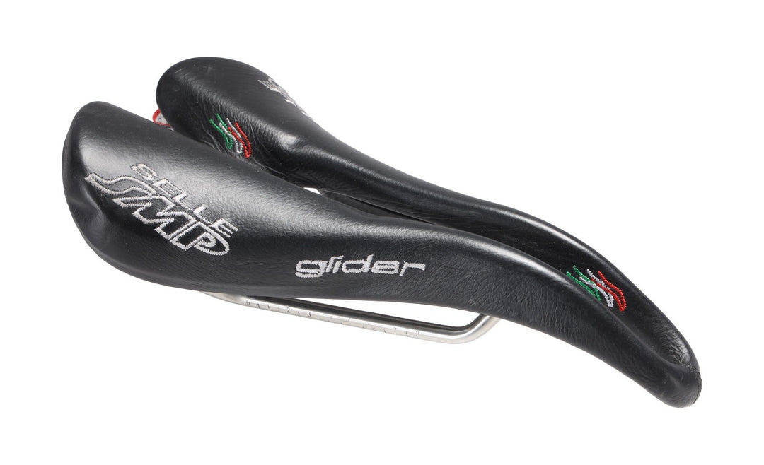 Selle SMP Glider Road Bike Saddle 134mm 7 x 7mm Inox Steel Cutaway Black Italy