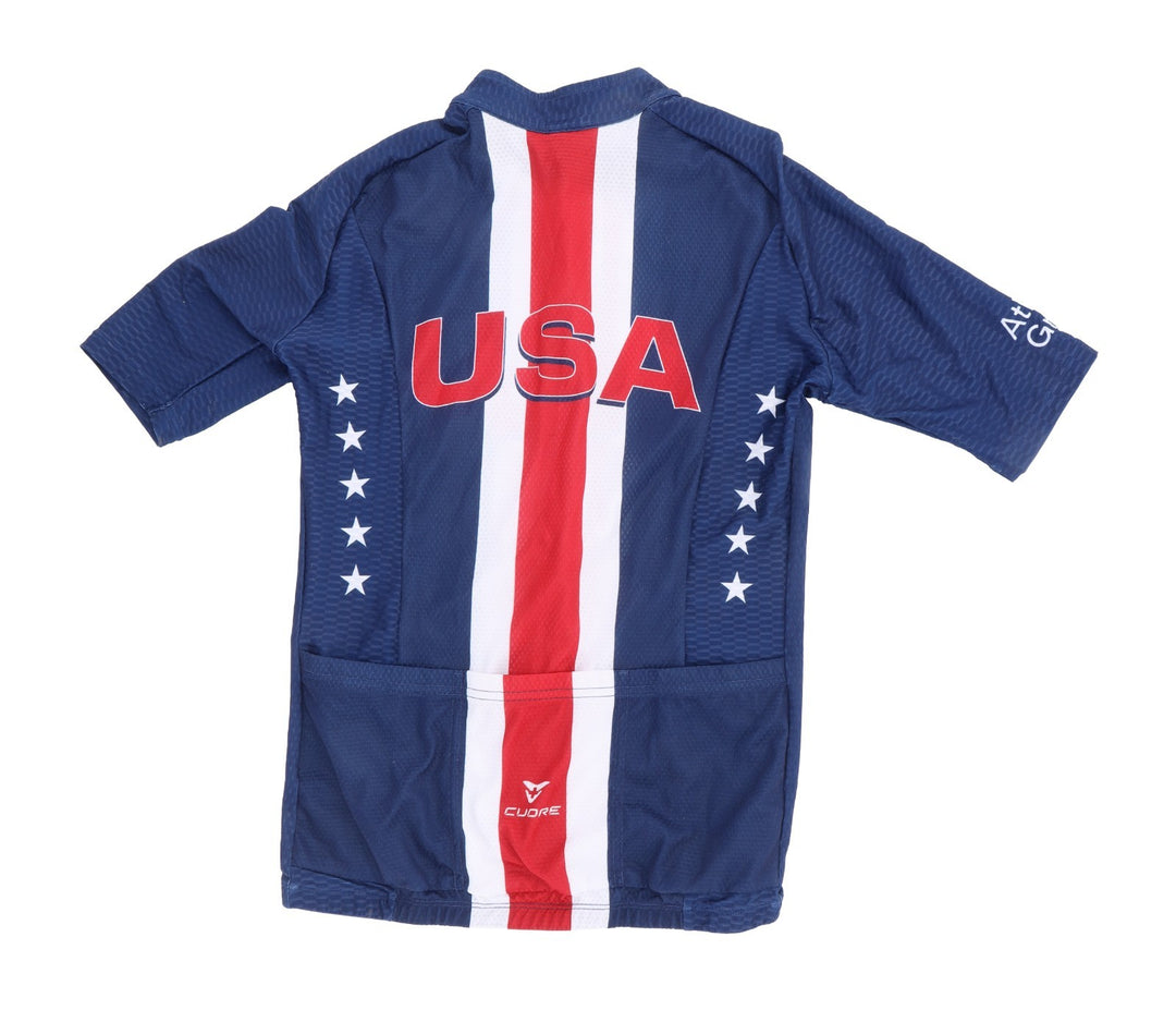 Cuore Team USA Cycling Short Sleeve Jersey Men SMALL Blue Road Bike