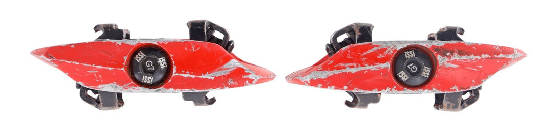 iSSi Trail III SPD Clipless Mountain Bike Pedals Red 9/16" Dual Sided 4° Float