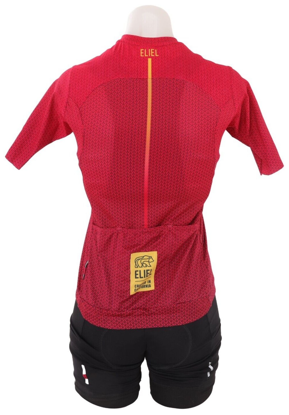 Eliel Women Short Slv Cycling Kit MEDIUM Red Black Gravel Road Bike Cargo Bibs