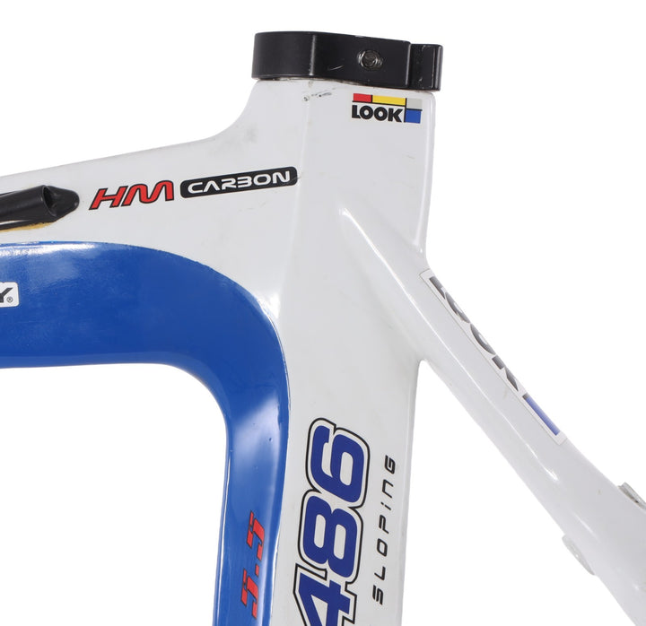 LOOK KG486 Carbon Road Race Bike Frameset White/Blue QR Rim Brake 55cm 700c 2004