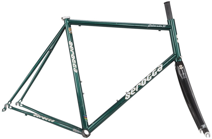 Serotta Colorado III Steel Road Bike Frameset 59cm Carbon GREEN 700c USA Made