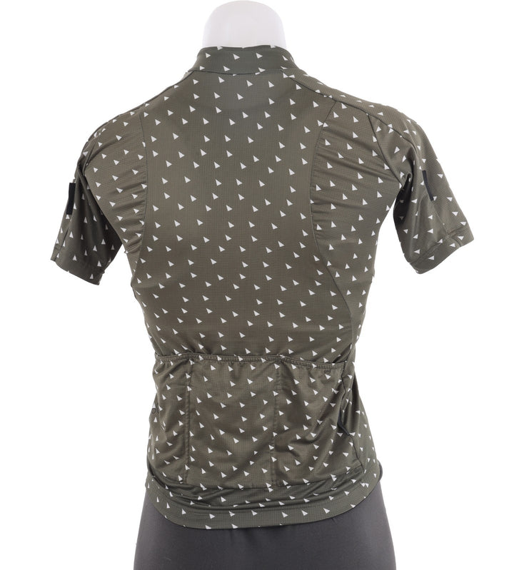 Velocio Triangles Ultralight Women Short Sleeve Jersey XS Green Road Gravel Race