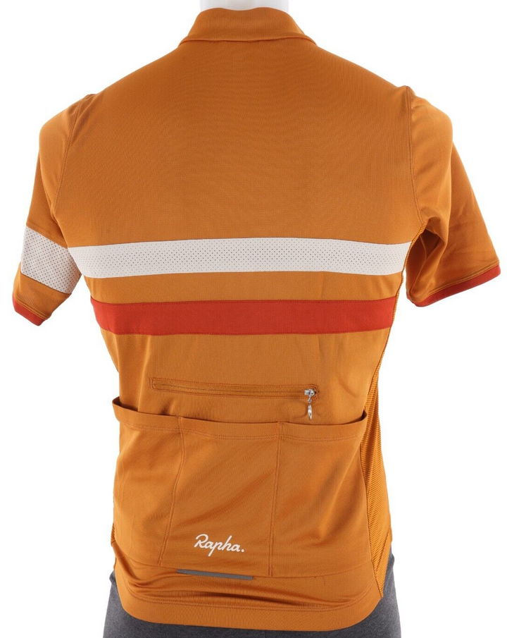 Rapha Brevet Lightweight Short Sleeve Jersey Men MEDIUM Orange Road Bike Gravel