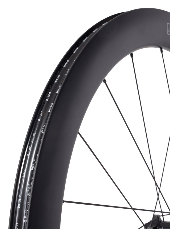 HUNT 54 Aerodynamicist Carbon Disc CL Tubeless 12x 100 Road FRONT Wheel 700c EZO