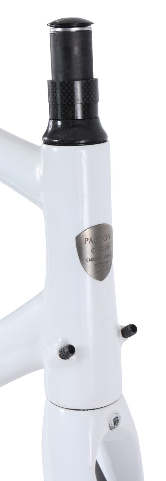 Passoni Nero XL Carbon Ti Road Bike Frameset 56cm WHITE/BLACK 700c QR Italy
