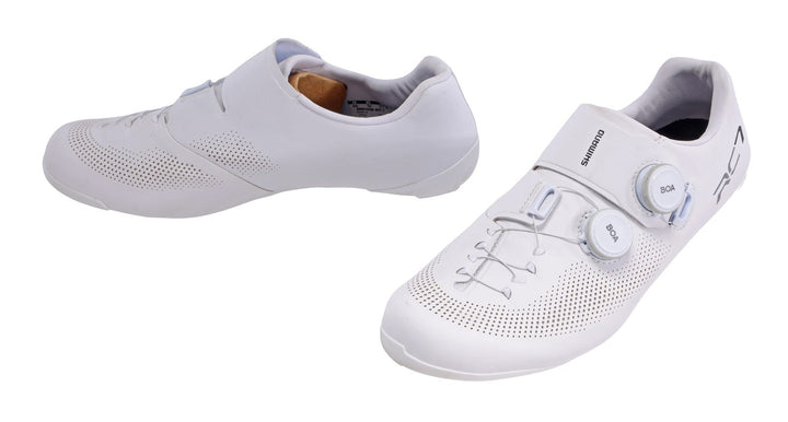 Shimano SH-RC703 Mens Carbon Road Bike Shoes Wide EU 44 US 10 WHITE BOA