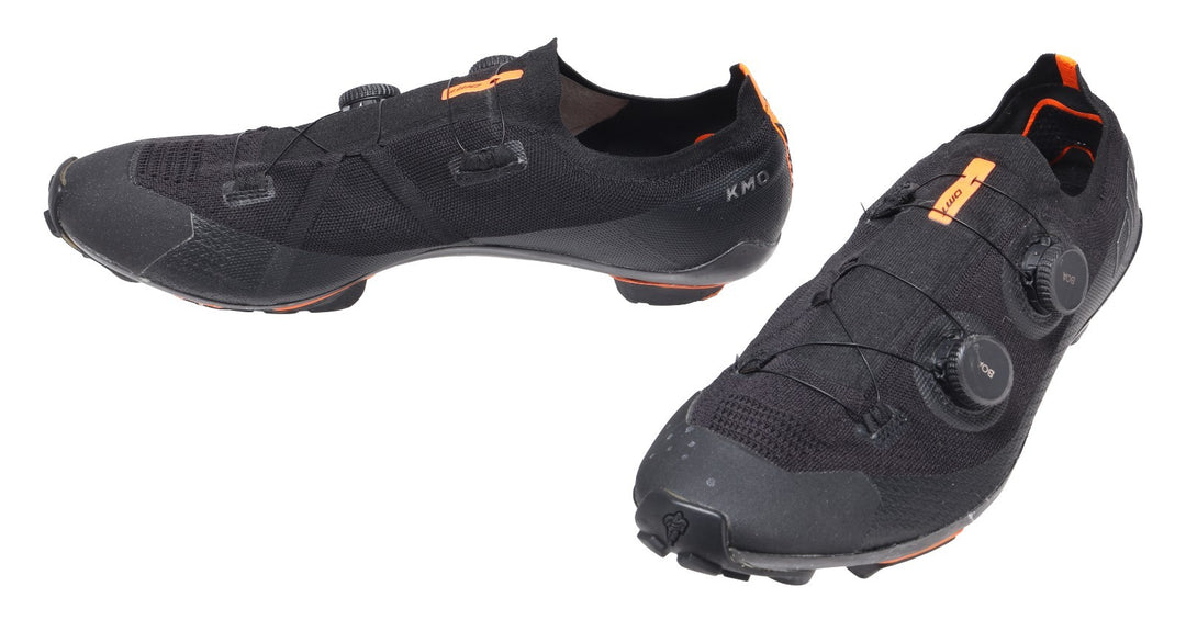 DMT KM0 Knit Mountain Bike Shoes EU 47 US Men 13 BOA BLACK/ORANGE 2-Bolt XC Race