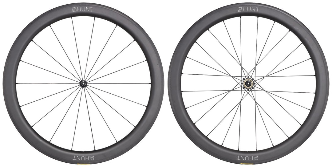 HUNT 50 Carbon Wide Aero Road Wheelset Tubeless Shimano 11 Spd 700c QR Rim Brake