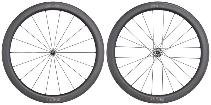 HUNT 50 Carbon Wide Aero Road Wheelset Tubeless Shimano 11 Spd 700c QR Rim Brake