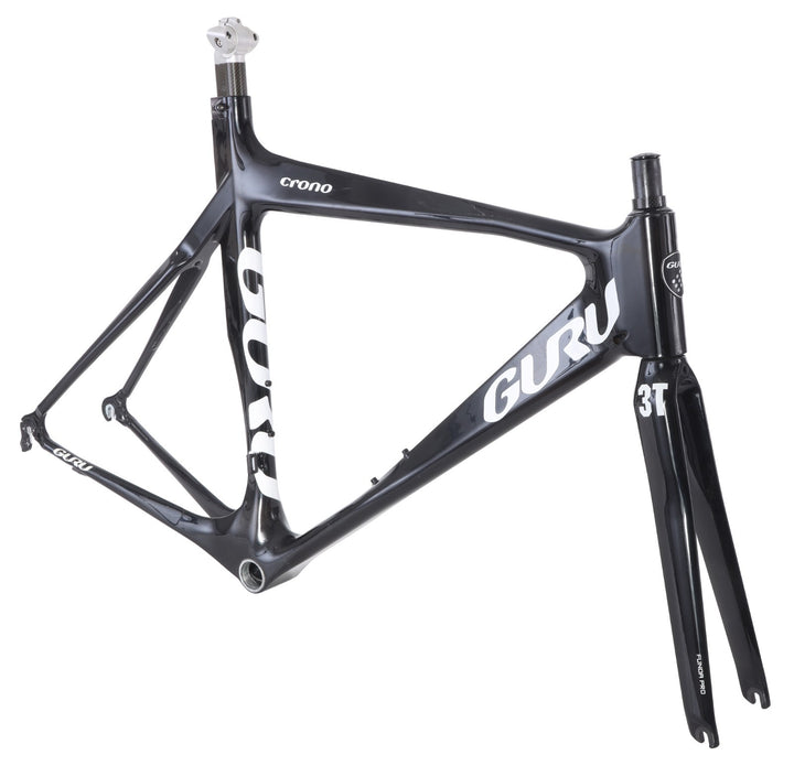 Guru Crono Carbon Triathlon TT Bike Frameset 3T MED 49cm BLACK QR Rim Brake 700c