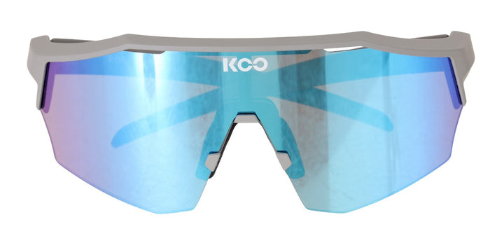 KOO Eyewear Alibi Cycling Sunglasses Grey Matt Blue Mirrored Lens Bike Road MTB