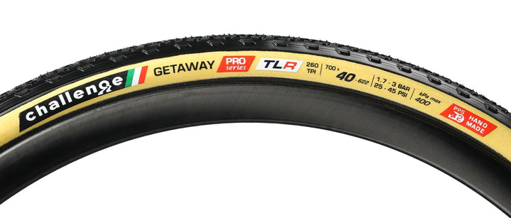 Challenge Getaway PRO Gravel Bike Tubeless Tire 700 x 40c TLR Cyclocross Tanwall