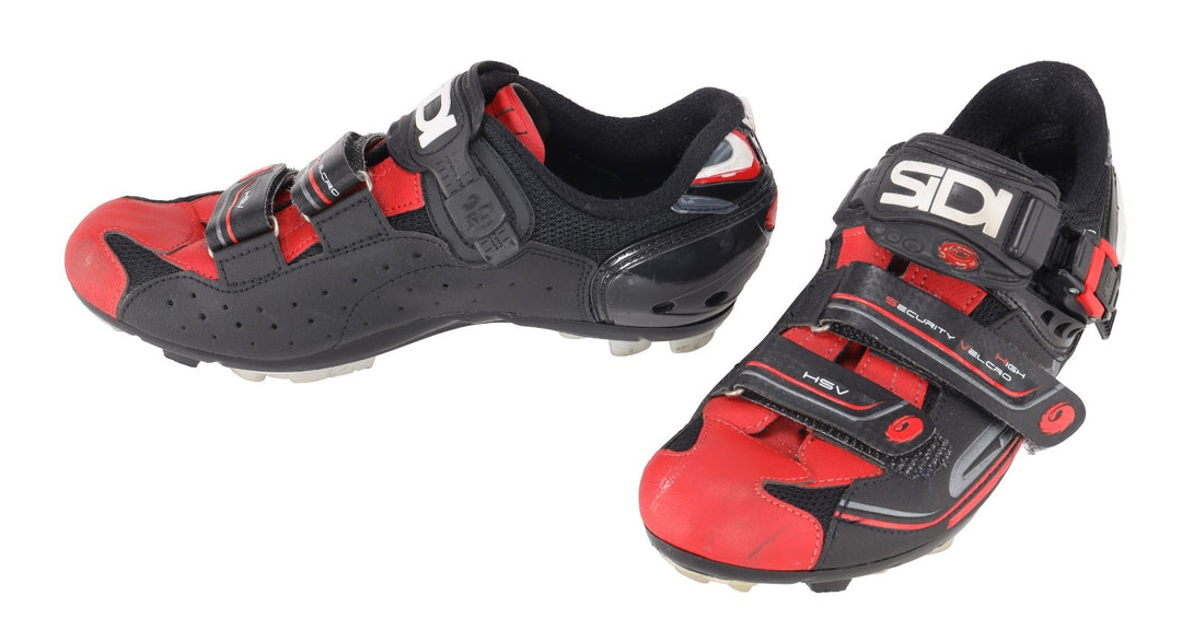 Sidi Dominator 7 Mountain Bike Shoes Carbon EU 42 US 8.5 RED 2-Bolt HSV