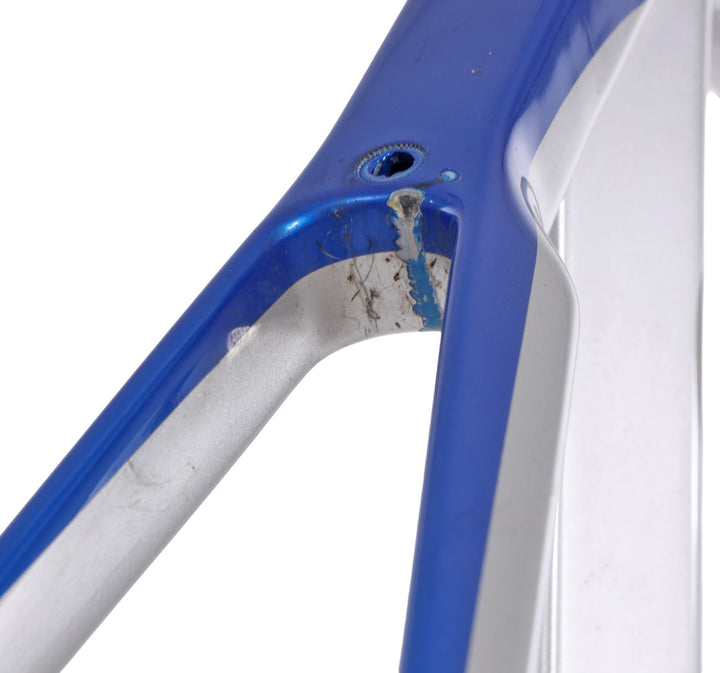 Guru Crono Carbon Triathlon TT Bike Frameset QR Rim Brake 54cm Silver/Blue 700c