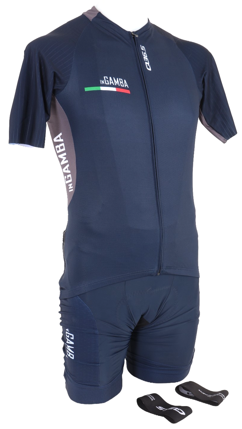 Castelli inGamba Pro Q36.5 Short Sleeve + Bibs Cycling Kit Men LARGE Blue Italy