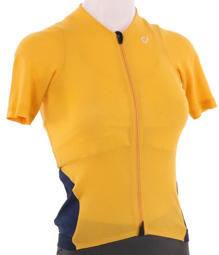 Velocio Concept Radiator Short Sleeve Cycling Jersey Women XS Yellow Road Gravel