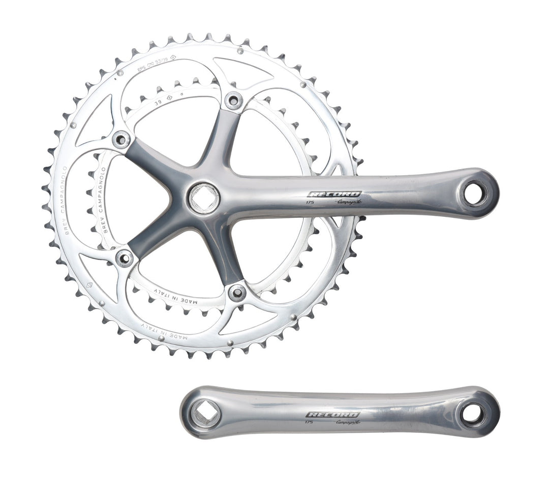Campagnolo Record 2x 10 Spd Road Bike Crankset 175mm 53/39T Square Taper Vintage