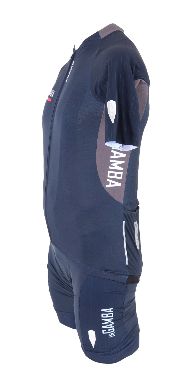 Castelli inGamba Pro Q36.5 Short Sleeve + Bibs Cycling Kit Men LARGE Blue Italy