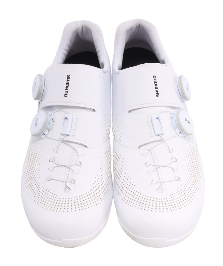 Shimano SH-RC703 Mens Carbon Road Bike Shoes Wide EU 44 US 10 WHITE BOA