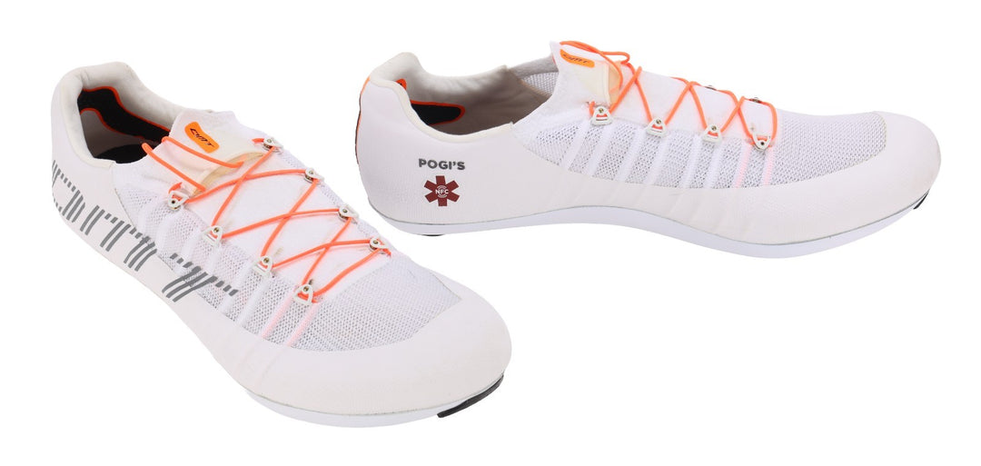 DMT Pogi's w/ NFC Road Bike Shoes EU 47 US Men 13 BOA WHITE/ORANGE 3-Bolt