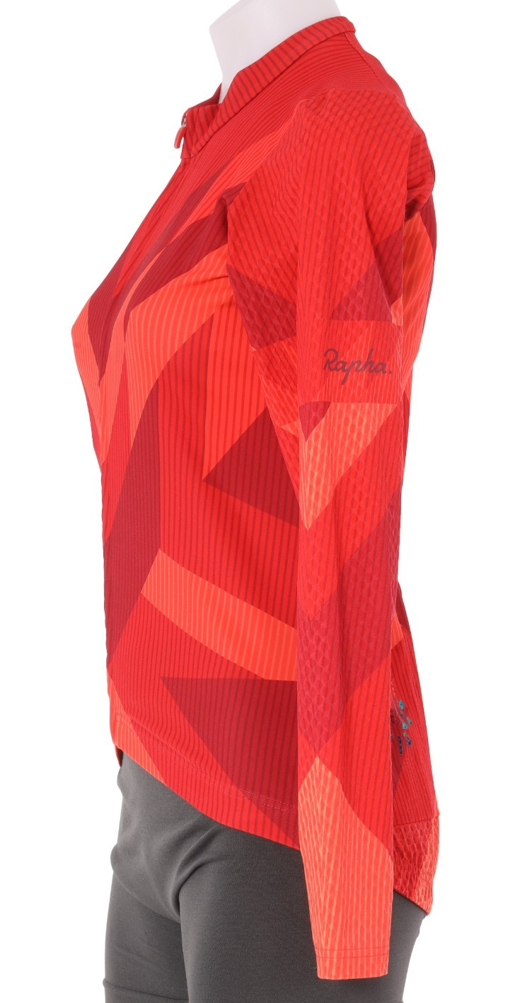 Rapha Hidden Leaves Long Sleeve Aero Jersey Women MEDIUM Red Road Bike Cycling