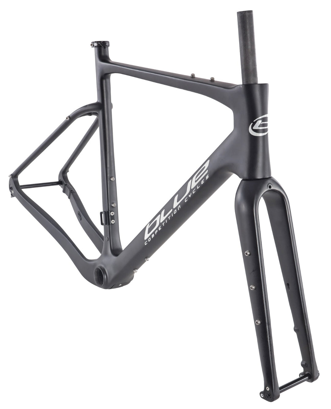 blue cycles Carbon Gravel Bike Frameset 56cm BLACK Flat Mount Disc Thru-Axle