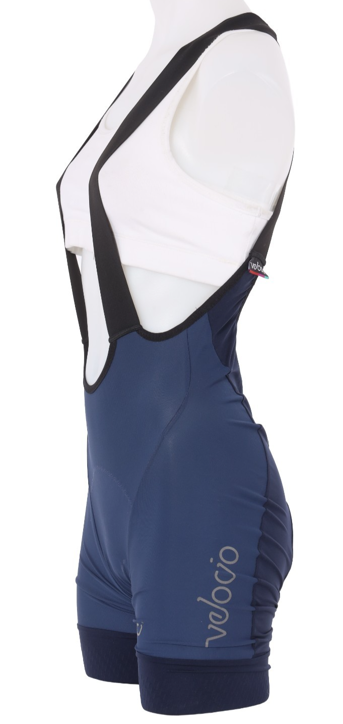 Velocio Concept Bib Shorts Women MEDIUM Blue Road Bike Gravel Mountain Cycling
