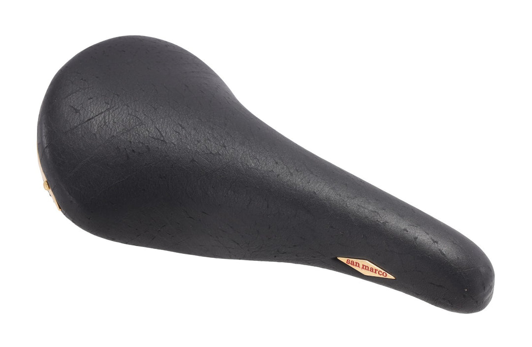 Selle San Marco Rolls Classic Bike Saddle 145mm BLACK 7x 7mm Steel Gold Vintage