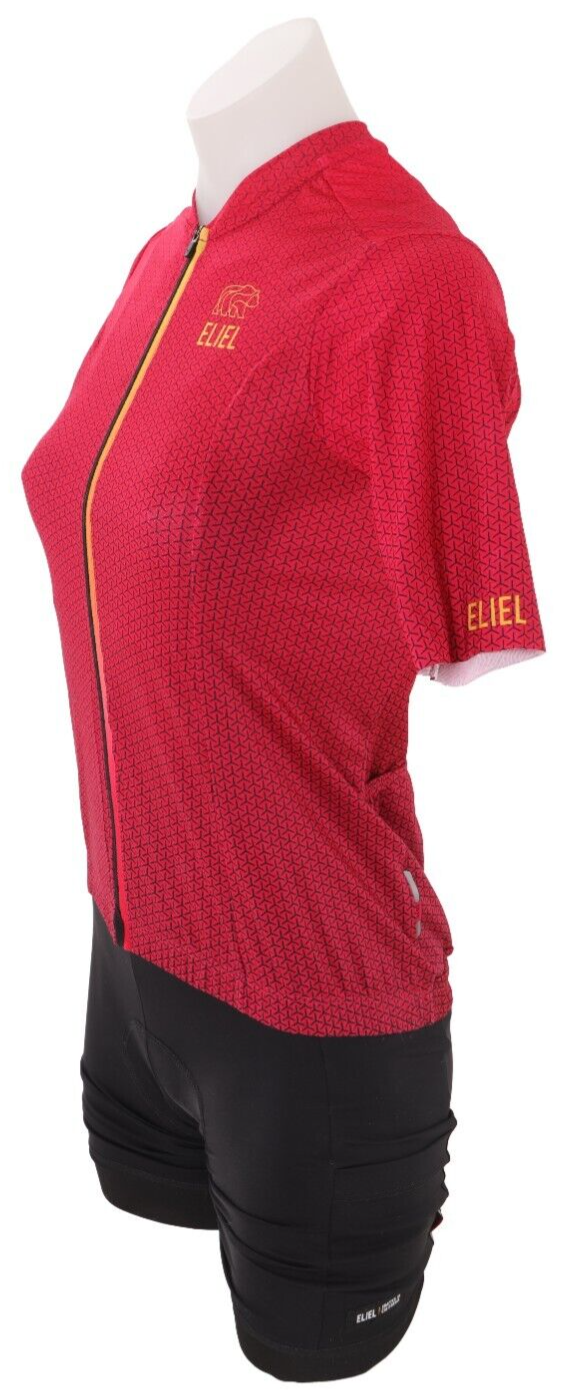 Eliel Women Short Slv Cycling Kit MEDIUM Red Black Gravel Road Bike Cargo Bibs